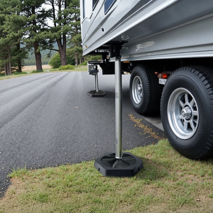 RV Leveling Pads 5000lbs 4 Pcs Rubber Trailer Jack Pads for 10" Round Feet