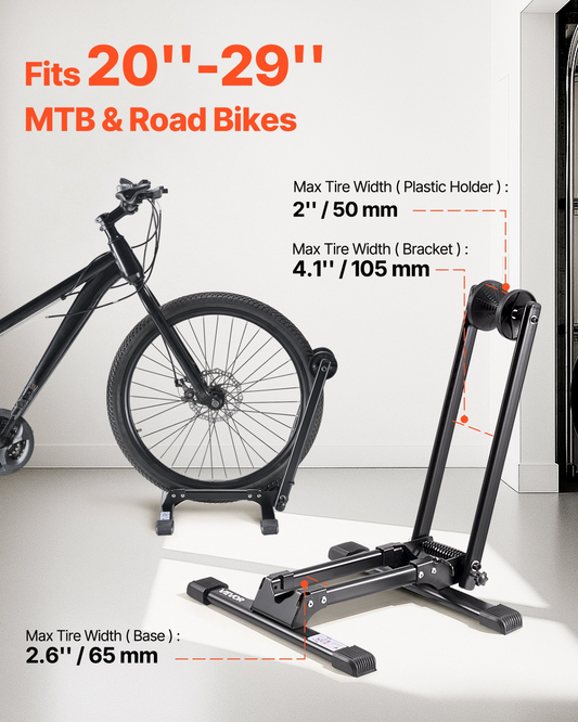 VEVOR Foldable Bike Rack for 20 to 29 Inch Mountain & Road Bikes Storage Stand