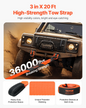 VEVOR Car Tow Cable Towing Strap Rope 36000 lbs 20 ft Emergency Heavy Duty Strap