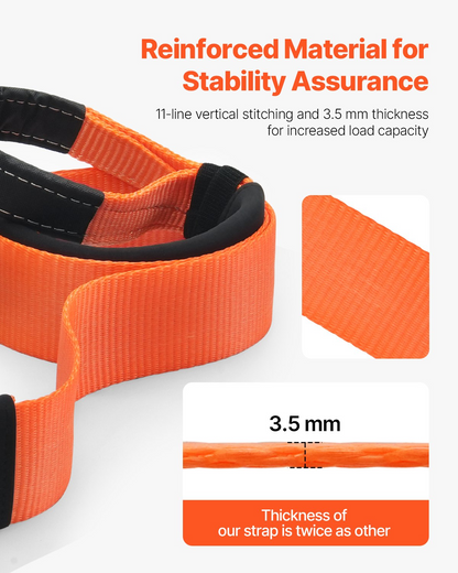 VEVOR Car Tow Cable Towing Strap Rope 36000 lbs 20 ft Emergency Heavy Duty Strap