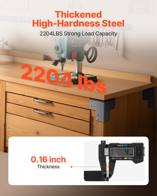 VEVOR 8pcs Workbench Corner Brackets Kit 6.5 x 6.5 x 6.5 in/165 x 165 x 165 mm