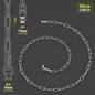 Light Chain for Ceiling Pendant lights chandeliers 38mm x 16mm - Chrome~1049