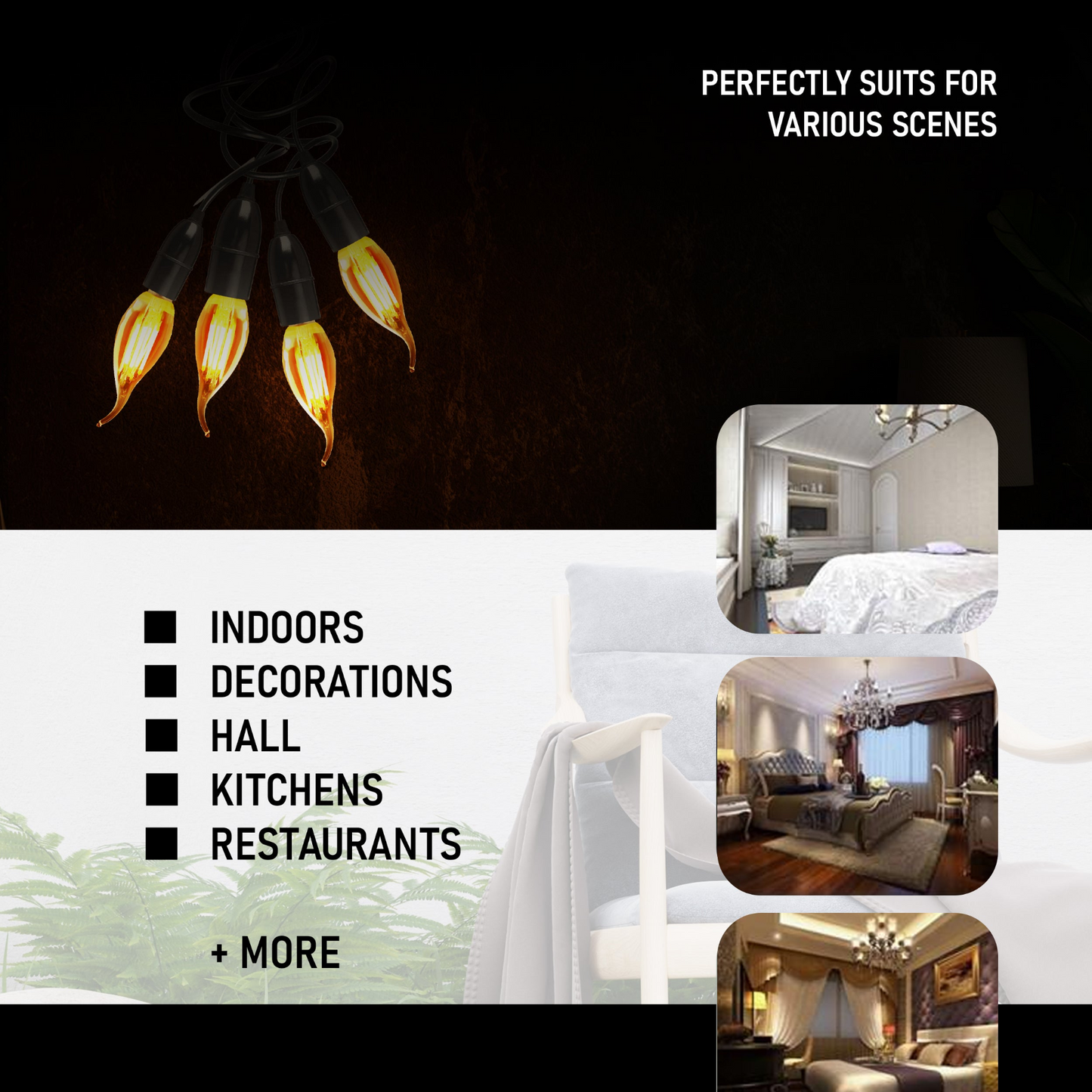 2w Led Small Edison Screw Candle Bulb Dimmable ~3221