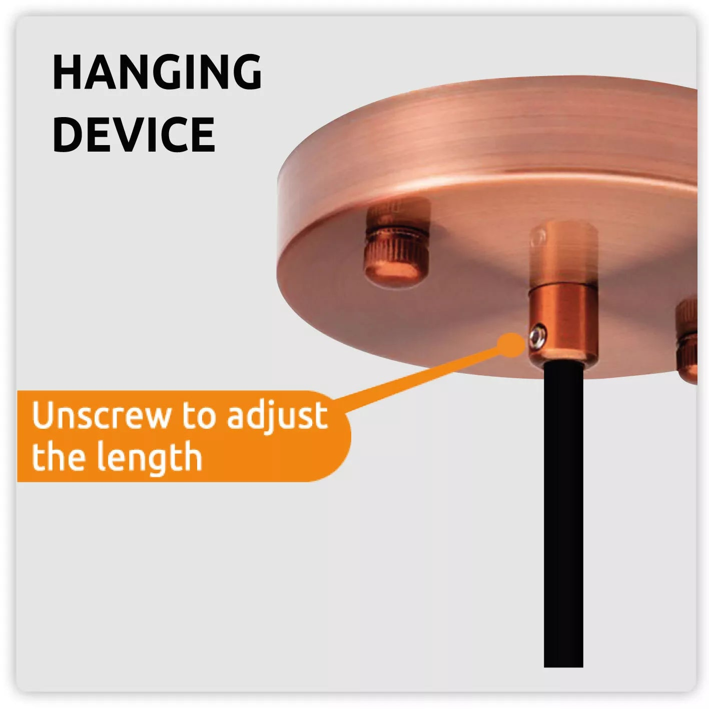 Copper E27 PVC Ceiling Rose Pendant Light~3135