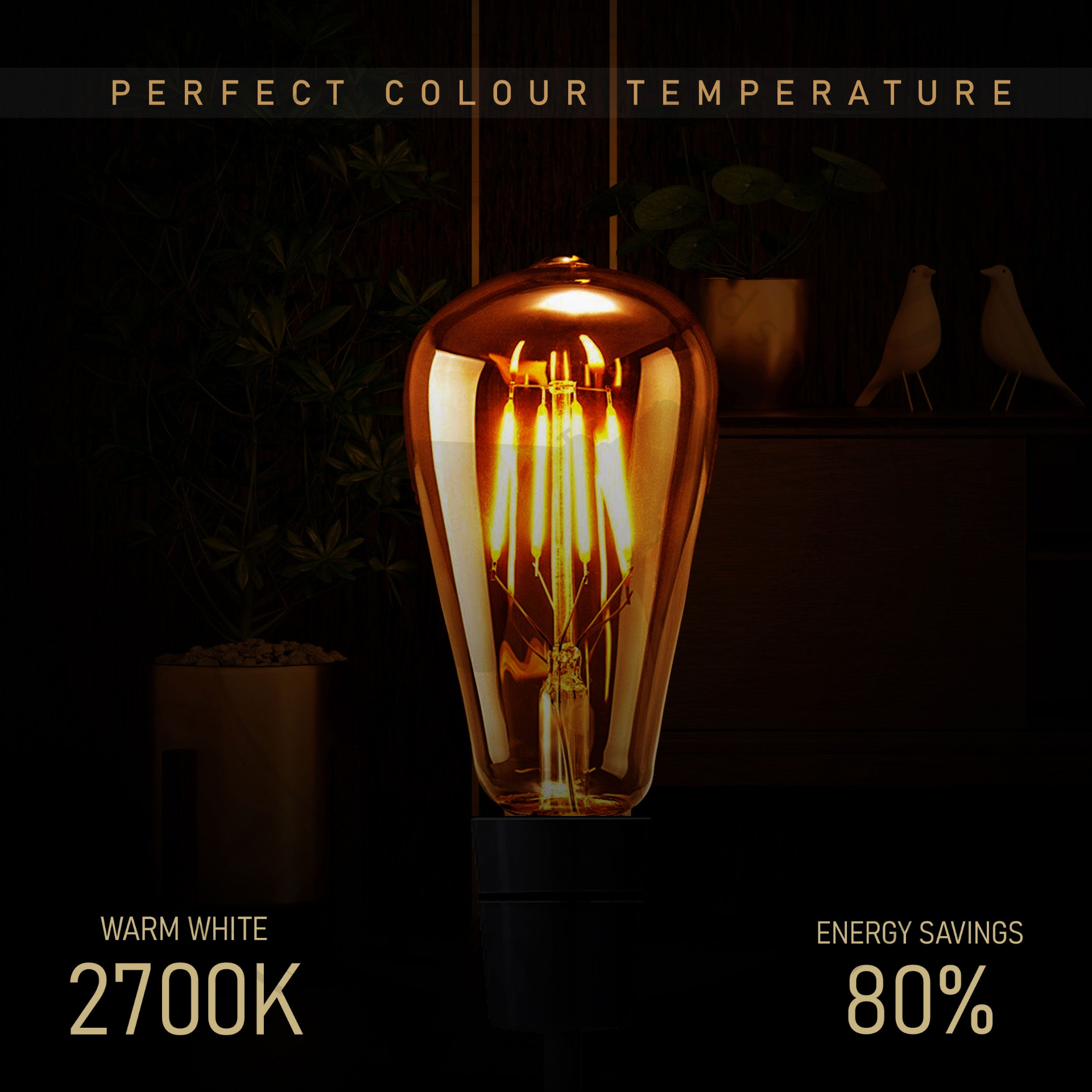 4W ST64 E27 4W Dimmable Vintage LED Retro Classic Filament Bulbs~1200