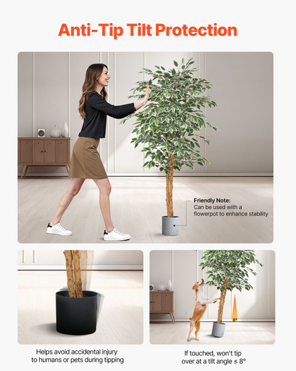 VEVOR 150cm Artificial Ficus Tree Tall Faux Plant with Pot for Indoor Decor