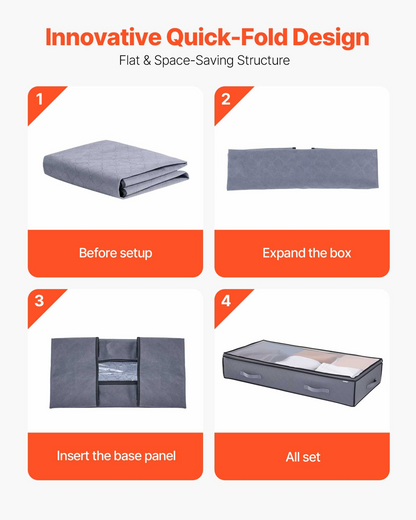 VEVOR Under Bed Storage 90L Stackable Shoe Organization Box with Clear Lid 2Pack
