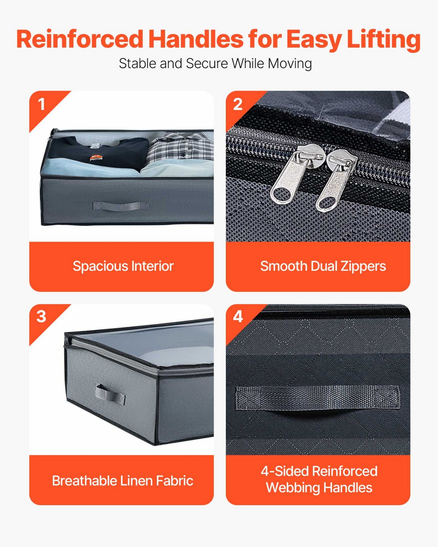 VEVOR Under Bed Storage 90L Stackable Shoe Organization Box with Clear Lid 2Pack