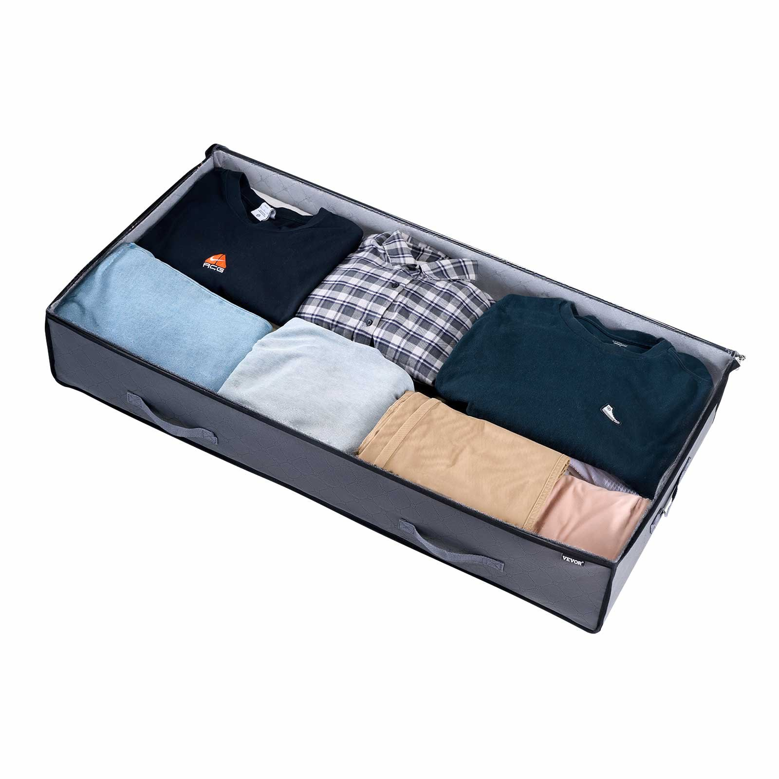 VEVOR Under Bed Storage 90L Stackable Shoe Organization Box with Clear Lid 2Pack