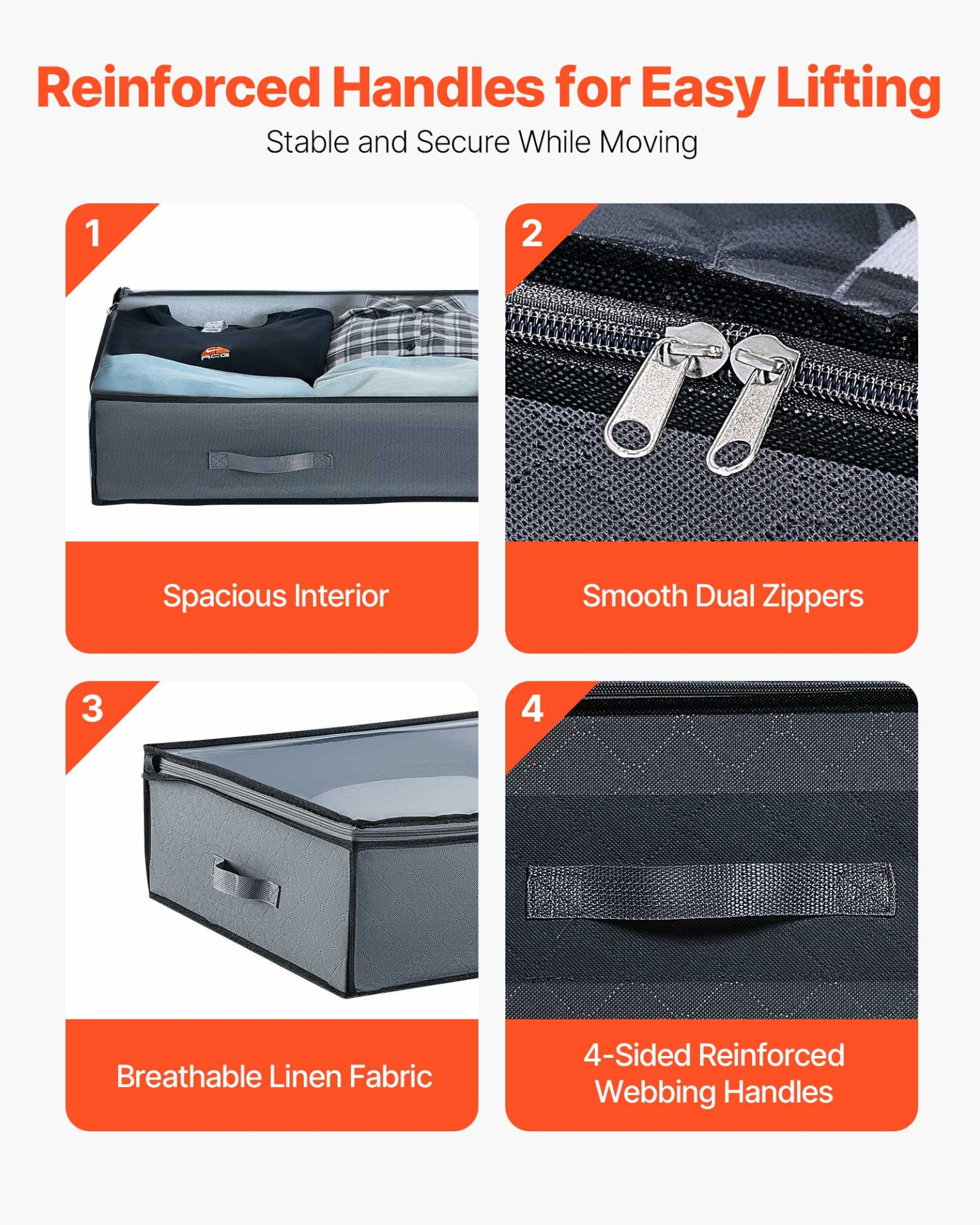 VEVOR Under Bed Storage 90L Stackable Shoe Organization Box with Clear Lid 6Pack