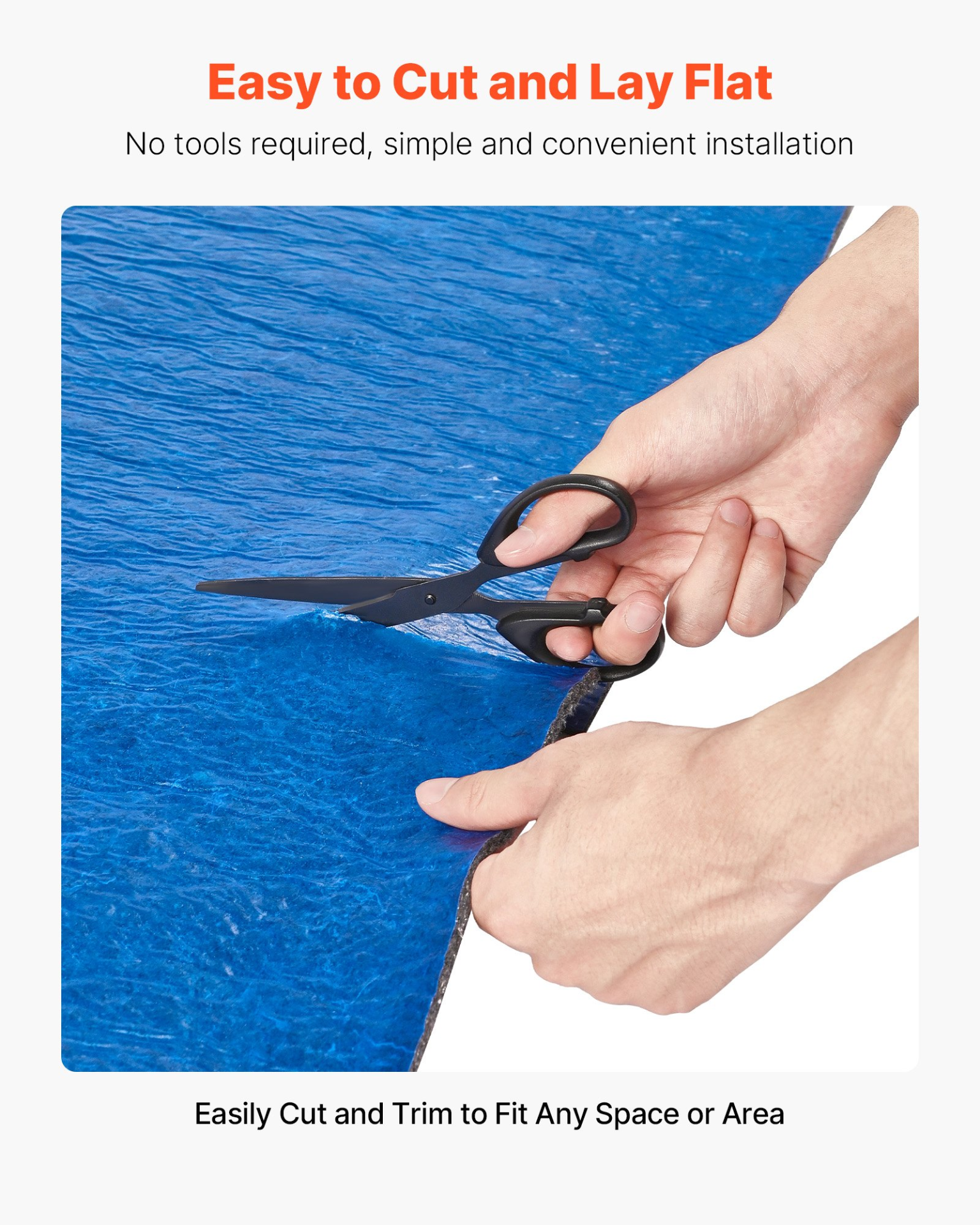 VEVOR Floor Underlayment 37.2 m² 3mm Recycled Fiber Sound/Vapor Barrier Blue
