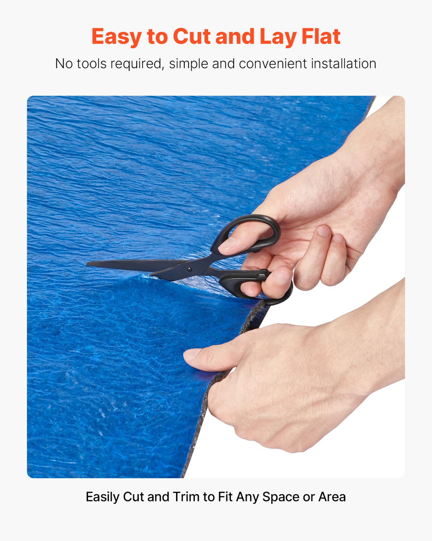 VEVOR Floor Underlayment 9.3 m² 3mm Recycled Fiber Sound/Vapor Barrier Blue