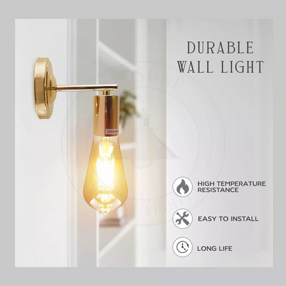 Yellow Brass Industrial Vintage Retro Metallic Sconce Wall Light Lamp Fitting~1693
