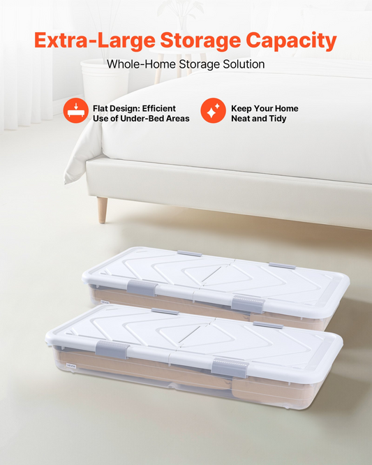 VEVOR Under Bed Storage with Wheels 39.8x20.1x5.9 In Rolling Storage Bags 2 Pack