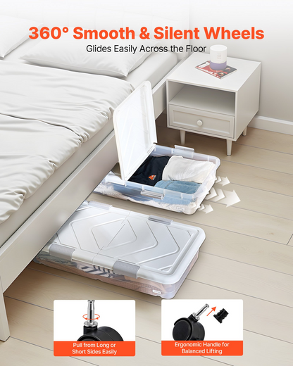 VEVOR Under Bed Storage with Wheels 39.8x20.1x5.9 In Rolling Storage Bags 2 Pack