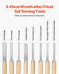 VEVOR 8PCS Wood Lathe Chisel Set Woodturning Tools Steel Blades Lathe Finisher