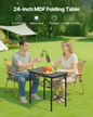VEVOR 60cm Folding Portable Camping Table Aluminum Picnic Table Indoor Outdoor
