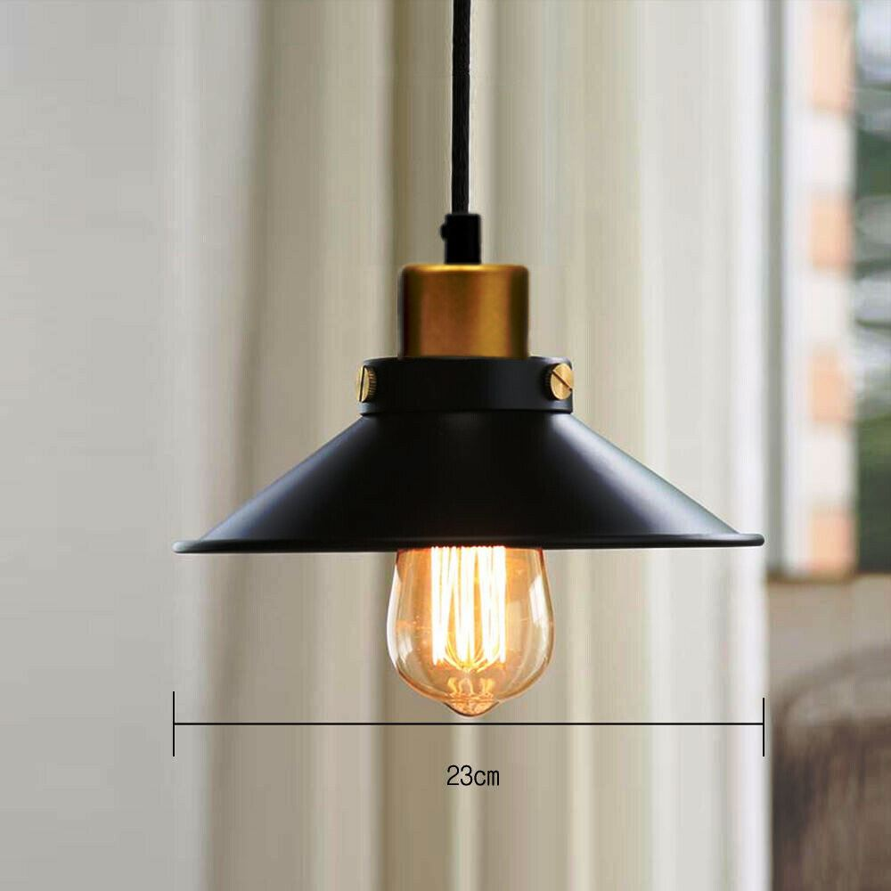 Vintage Black Metal LampshadePendant Ceiling Light~2821