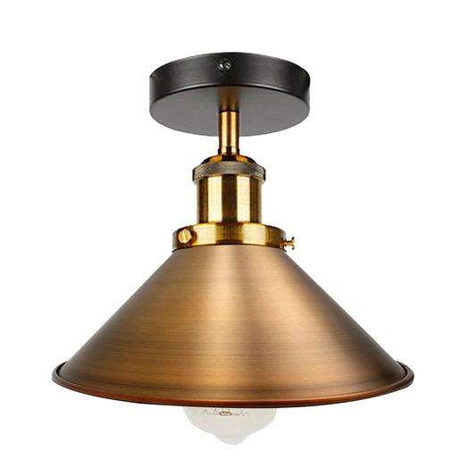 Vintage Industrial Ceiling Lights Retro Yellow Brass Shade Pendant Sconce Lamp~2598