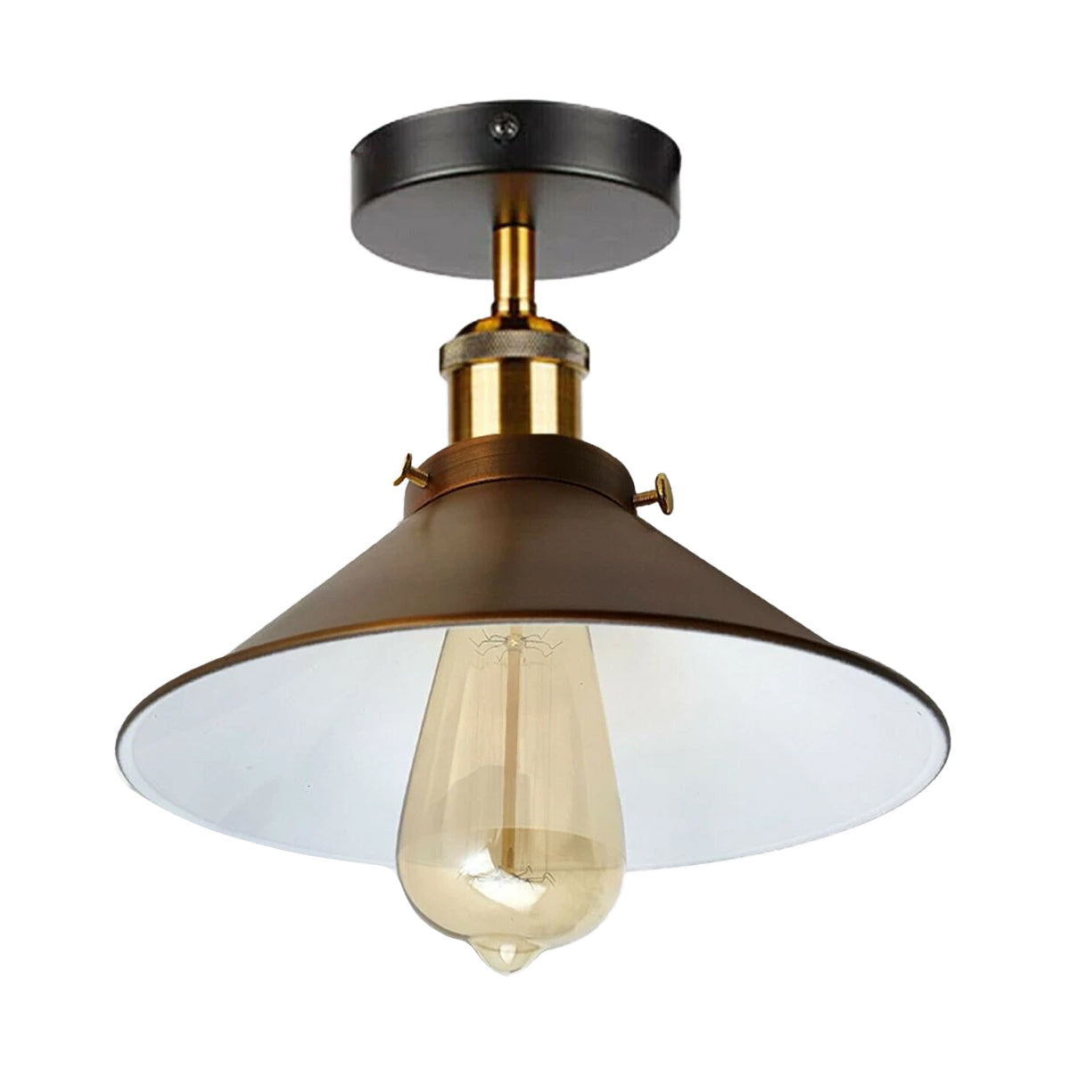 Vintage Industrial Ceiling Lights Retro Yellow Brass Shade Pendant Sconce Lamp~2598