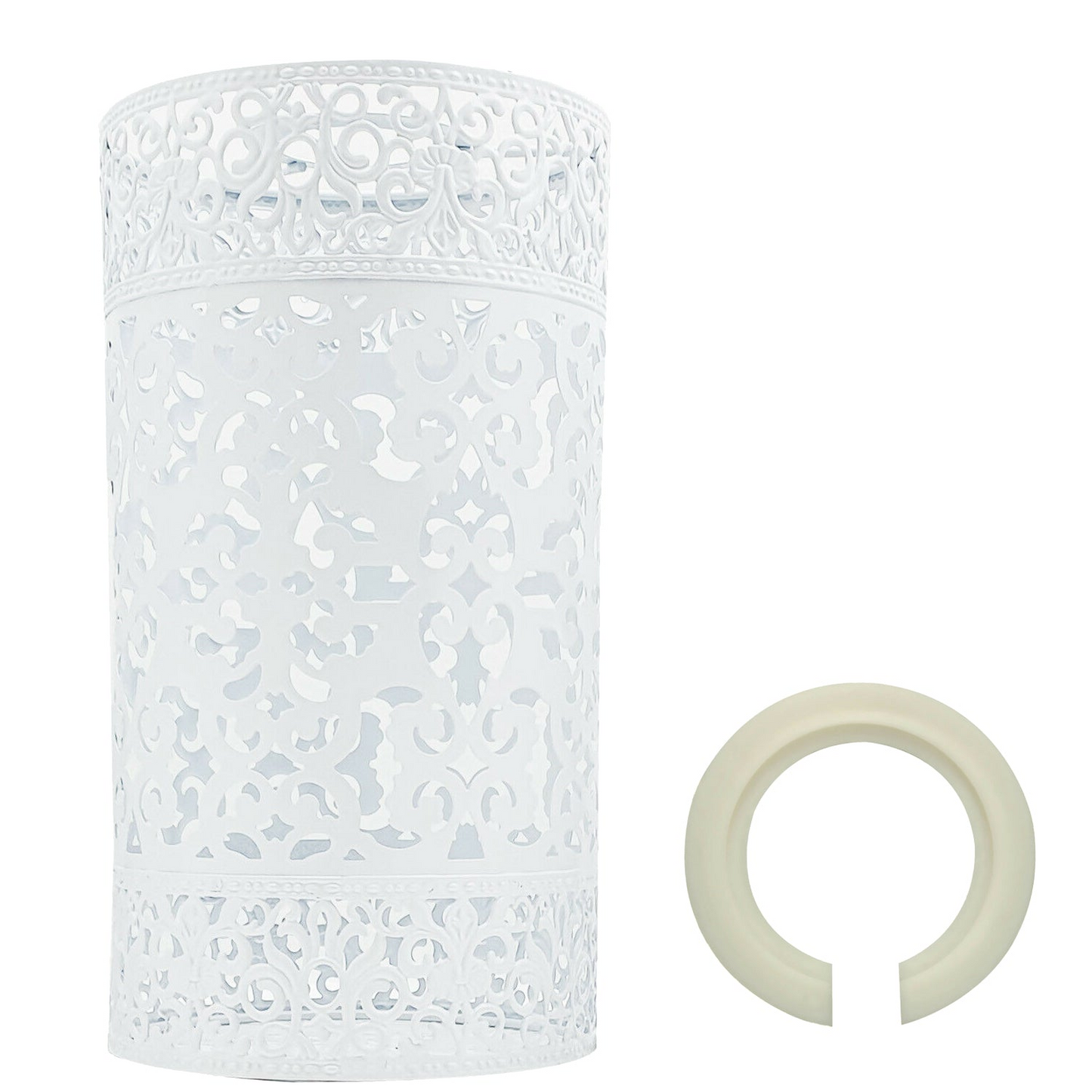 Easy Fit Modern Pattern White Metal Drum Lampshade ~2513