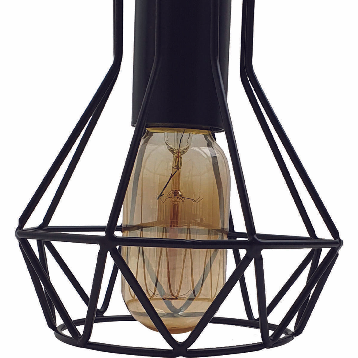 Modern Ceiling 1 Head Pendant Light Fitting Metal Black Cage~2470