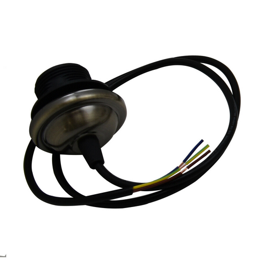 E27 Umbrella Holder 1m 2 Core Black Round PVC Cable - Green Brass ~2151