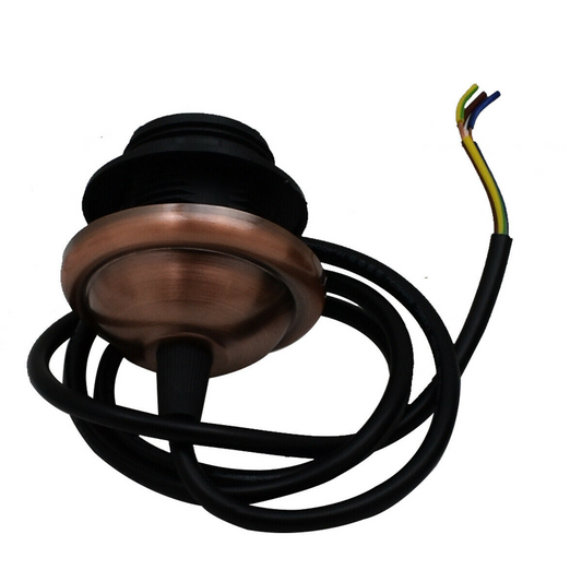 E27 Copper Colour Umbrella Holder PVC 2 Core Round Black Colour 1m Cable Pendant Set~2152