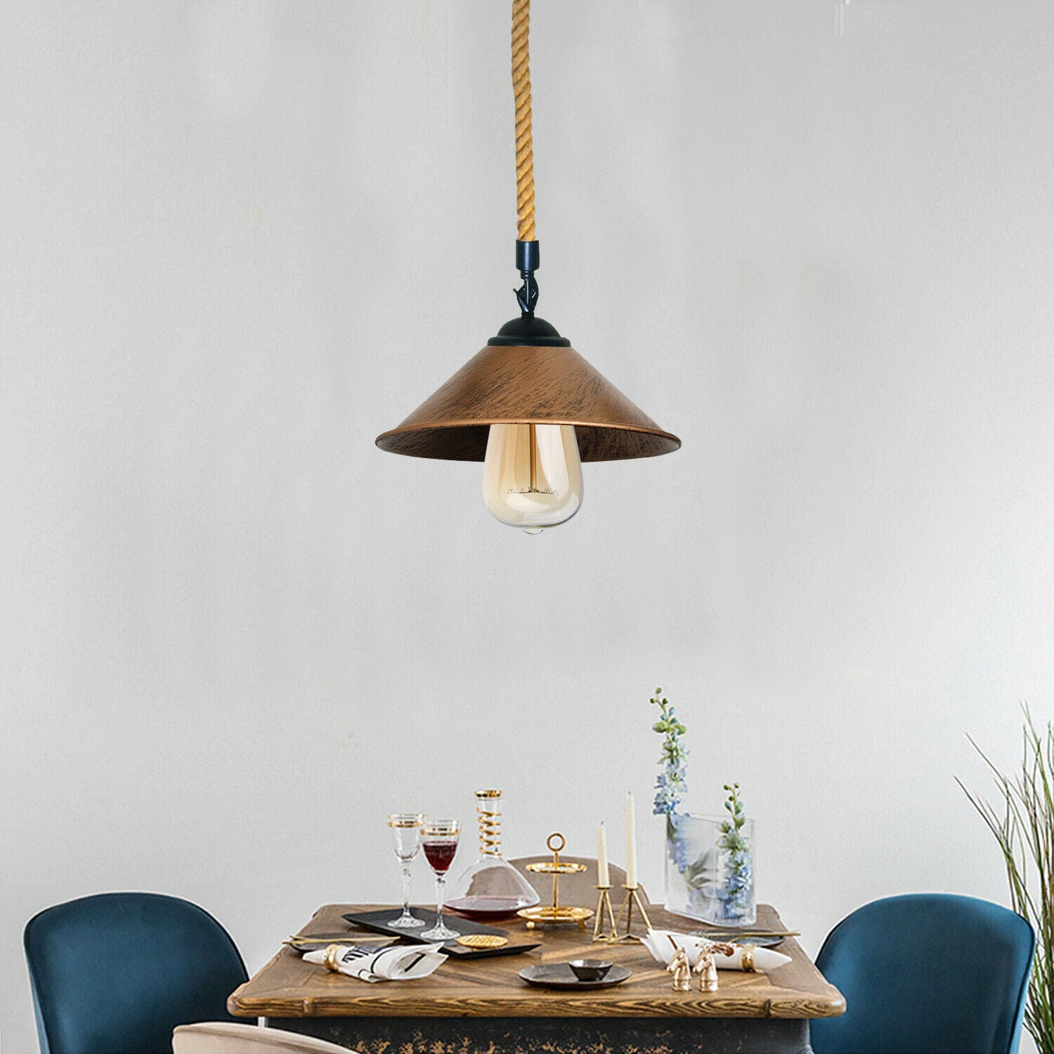 Hemp Rope Pendant Light - E27 Base~2022