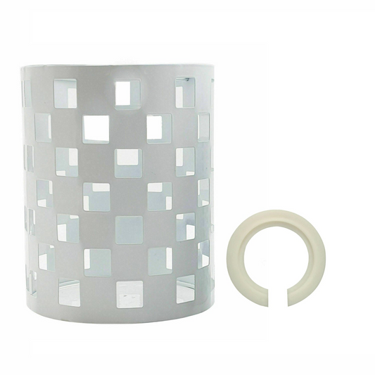 Easy Fit Metal White Pattern Vintage Drum Lampshade Cage~2000