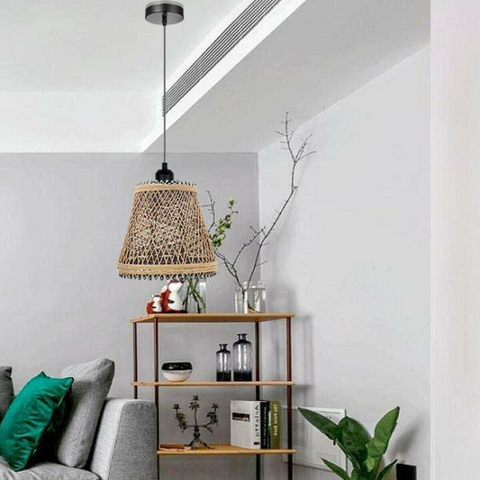 Rustic Woven Cage Pendant Light Industrial Metal Rope Pendant Lighting Fixture~1965