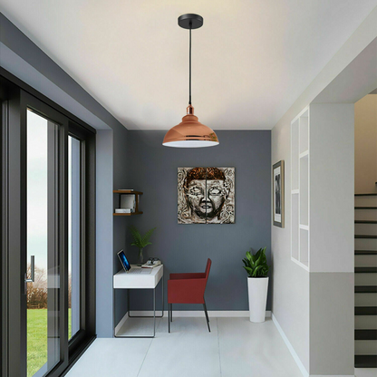 Metal Pendant Light - Rose Gold, E27 Base ~1932