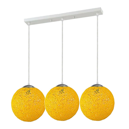 Yellow Three Outlet Ball Industrial Ceiling Lamp~1830