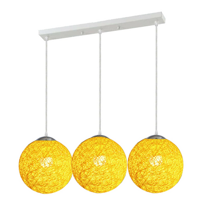 Yellow Three Outlet Ball Industrial Ceiling Lamp~1830