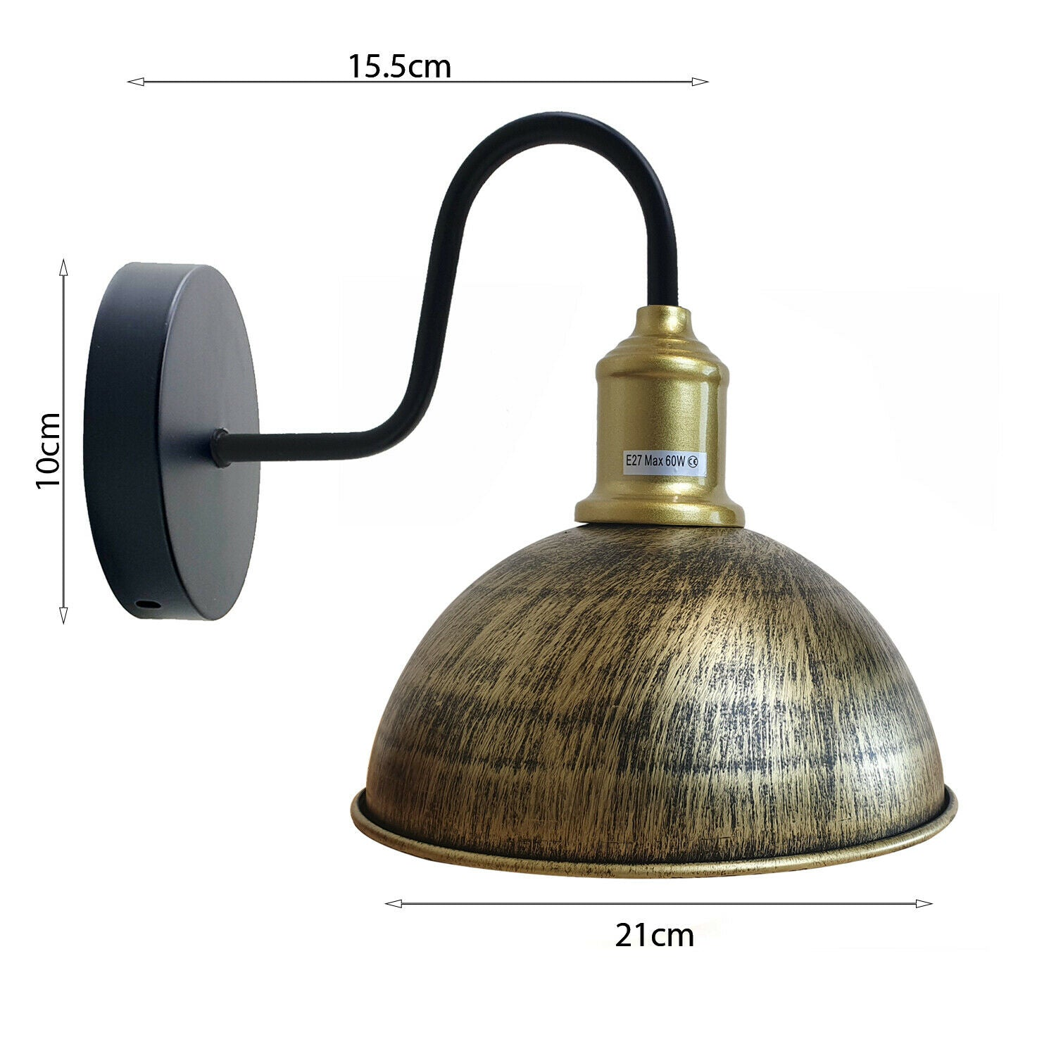 Half Round Shape Modern Vintage Retro Rustic Sconce Wall Light Lamp Fitting Fixture~1792