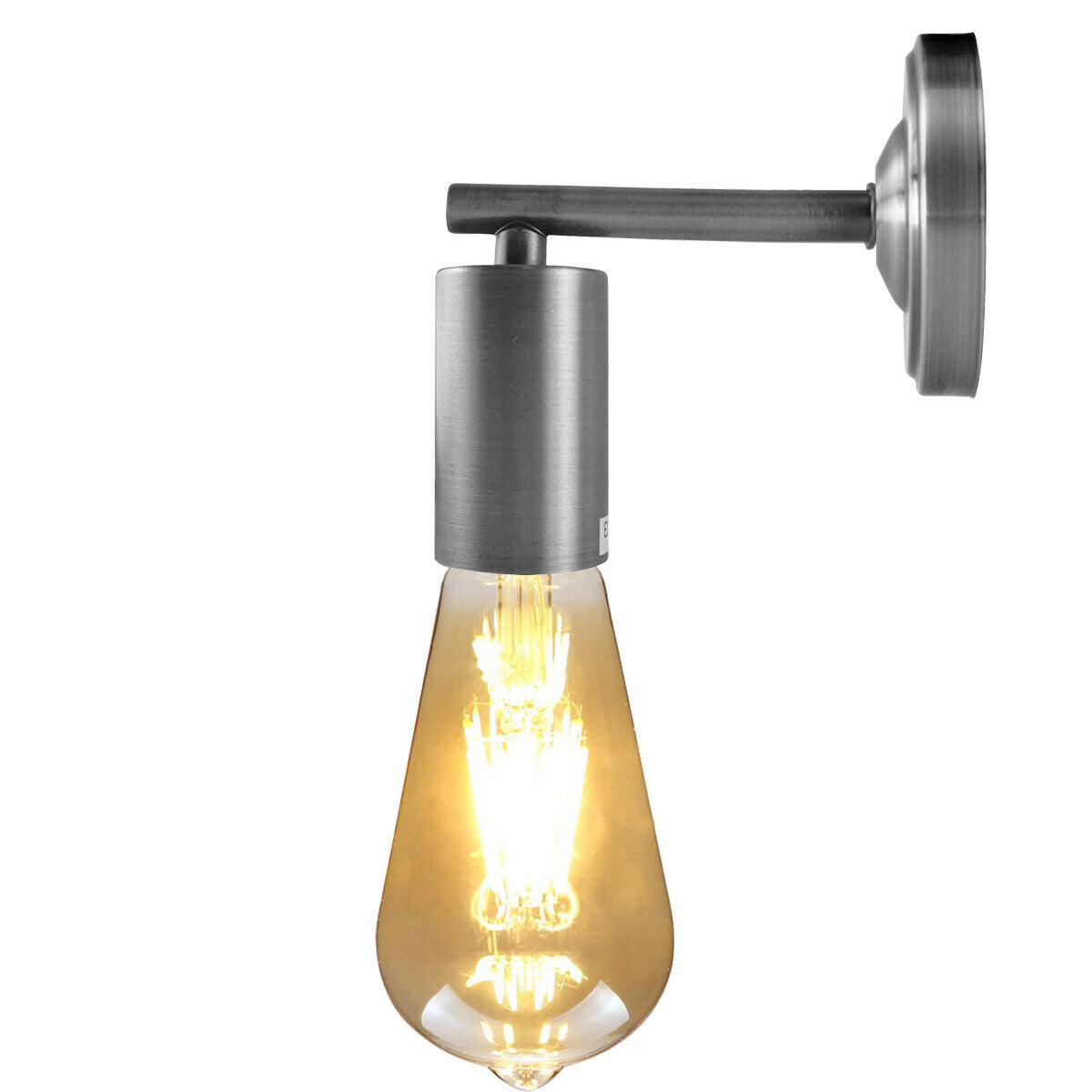Satin Nickel Industrial Vintage Retro Metallic Sconce Wall Light Lamp Fitting~1692