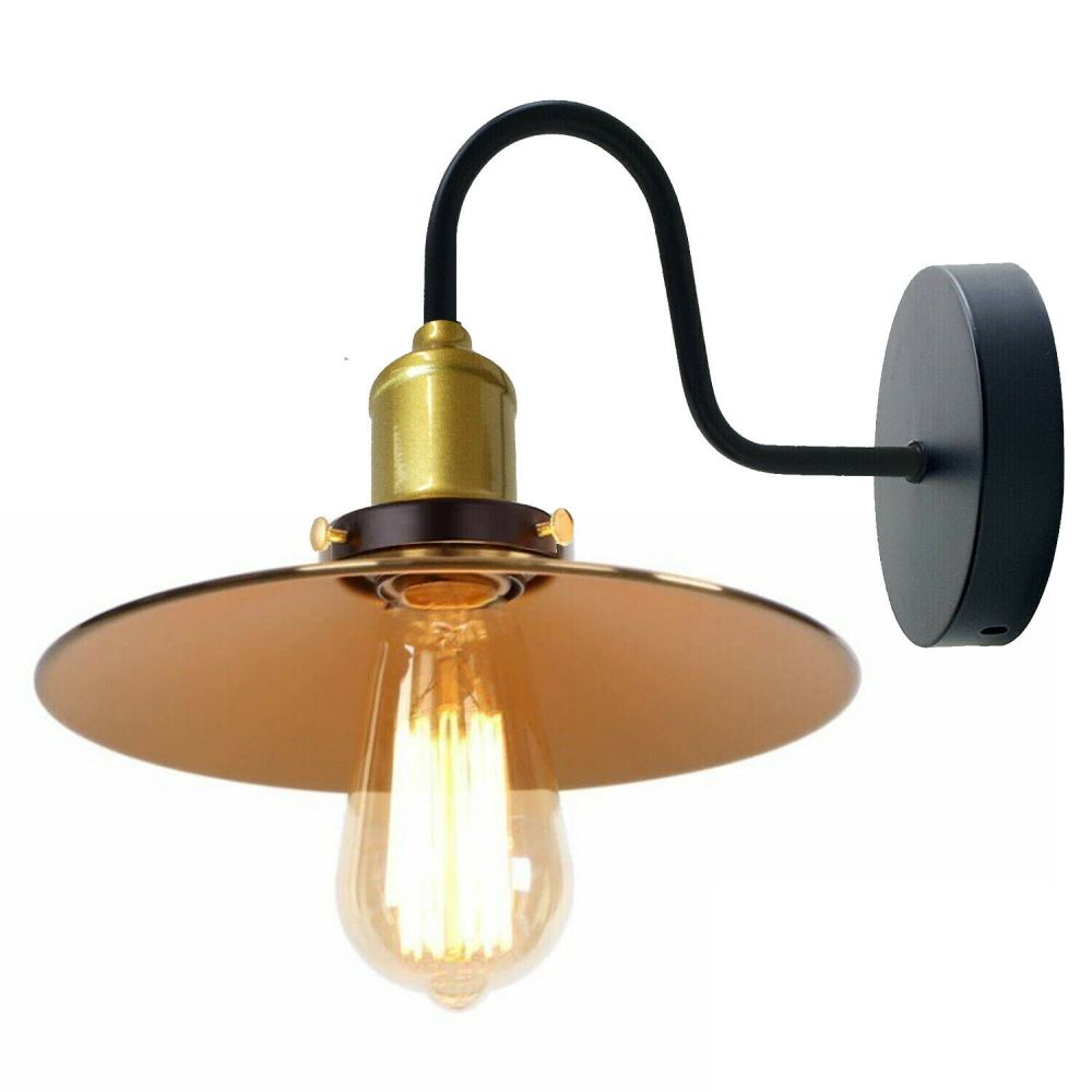 Yellow Brass Wall Light Lampshade Modern Industrial Wall Lamp~1577