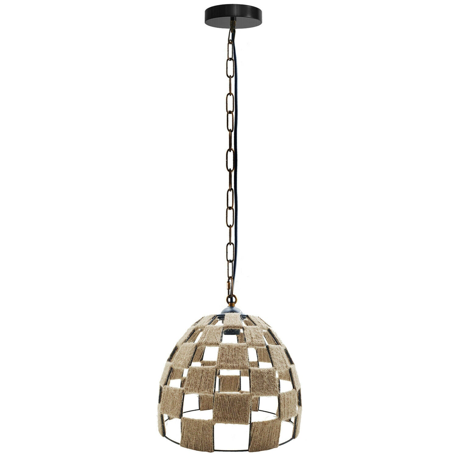 Dome Shape Ceiling Pendant Light Hemp Rope Hanging Light E27 Lamp Shade~1535