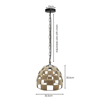 Dome Shape Ceiling Pendant Light Hemp Rope Hanging Light E27 Lamp Shade~1535