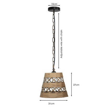 Drum Shape Ceiling Pendant Light Hemp Rope Hanging Light E27 Lamp Shade~1534