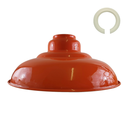Vintage Gloss Orange Metal Light Shades – Easy Fit Retro Ceiling Pendant Lampshade~1088