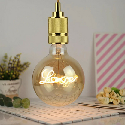 E27 LED Light Bulb G125 Love Filament Amber Glass Globe Warm White~1042