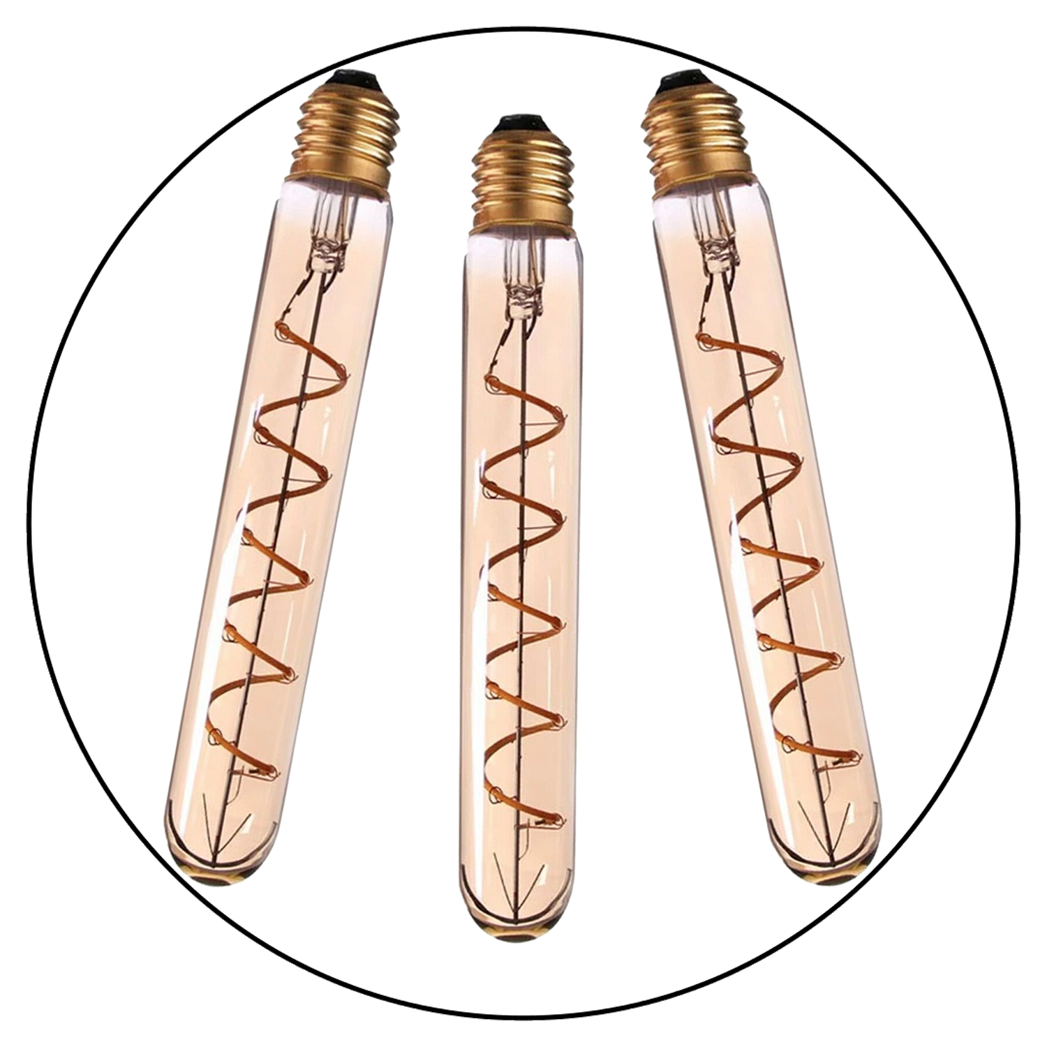 3 Pack LED E27 T185 4W Filament Glass Retro Warm White~1015