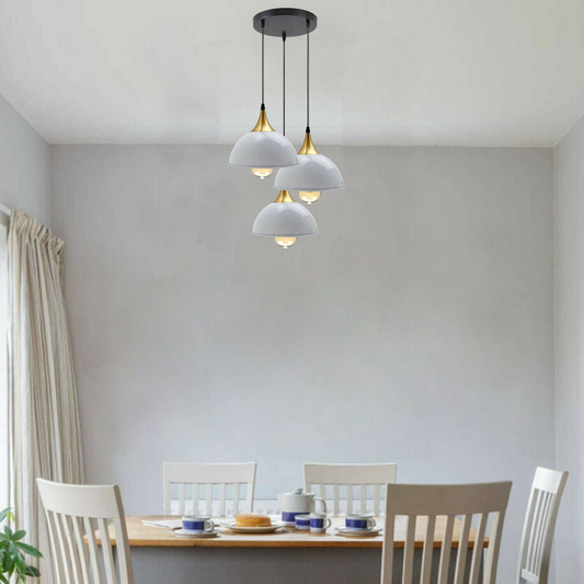 3 - Light White & Gold Pendant Light~3518