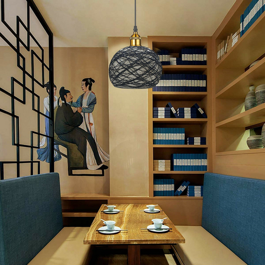 Vintage Industrial Retro Style Modern Rattan Ceiling Pendant Light Lampshade~3553