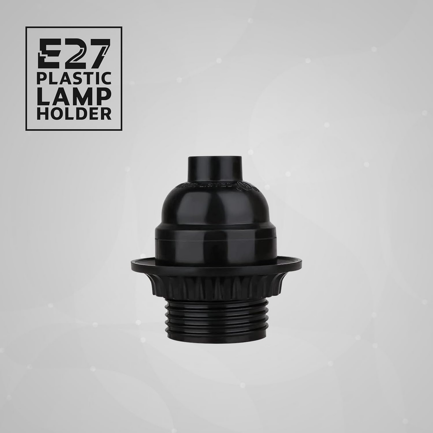 Black Bakelite Plain E27 Screw Light bulb holder with Ring ~2987