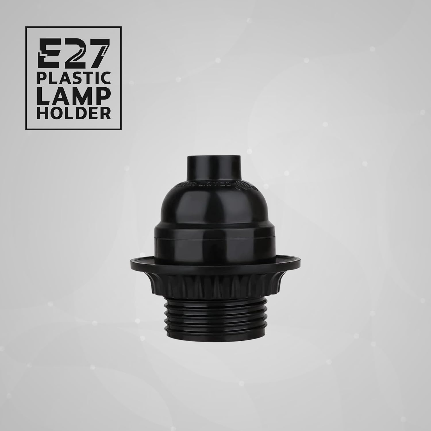 Black Bakelite Plain E27 Screw Light bulb holder with Ring ~2987