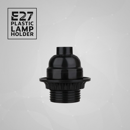 Black Bakelite Plain E27 Screw Light bulb holder with Ring ~2987