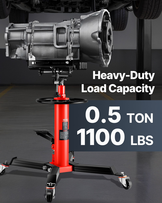 VEVOR Transmission Jack 1100 lbs 2-Stage Hydraulic High Lift Vertical Telescopic